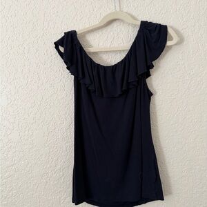 Polo Ralph Lauren navy Ruffle Blouse